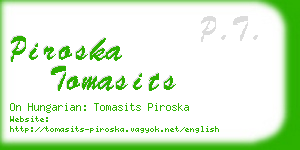 piroska tomasits business card